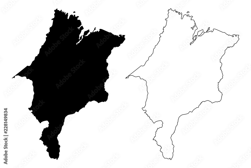 Maranhao (Region of Brazil, Federated state, Federative Republic of Brazil) map vector illustration, scribble sketch Maranhao map