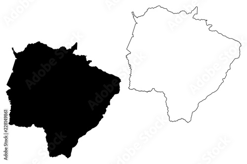 Mato Grosso do Sul  Region of Brazil  Federated state  Federative Republic of Brazil  map vector illustration  scribble sketch Mato Grosso do Sul map