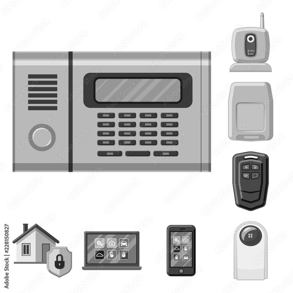 Fototapeta premium Isolated object of office and house logo. Set of office and system stock vector illustration.