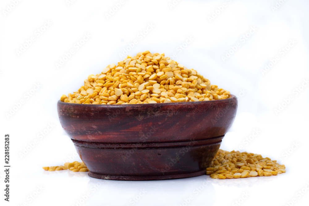 Chickpea Lentils seeds isolated on white background. 