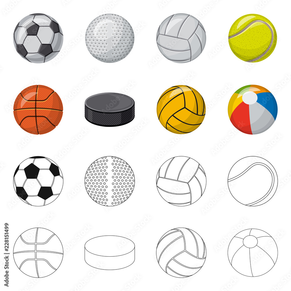 Isolated object of sport and ball symbol. Set of sport and athletic stock symbol for web. Isolated object of sport and ball symbol. Set of sport and athletic stock symbol for web.