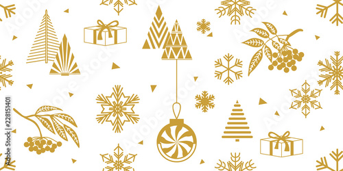 Merry Christmas seamless pattern.