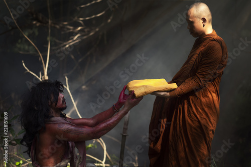 Acting image legend of angulimala in buddhism