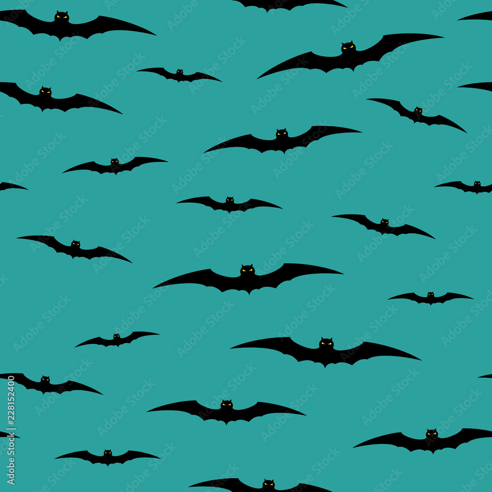 Seamless Halloween background with bats