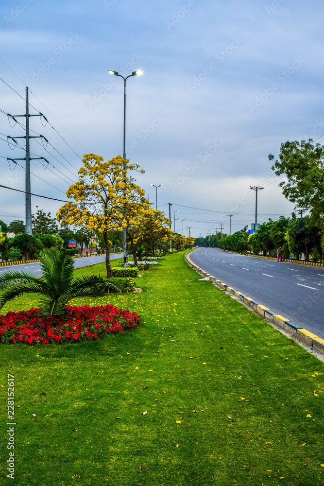 Naklejka premium road in city