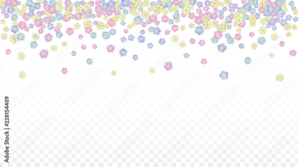 Vector Realistic Blue Flowers Falling on Transparent Background. Spring Romantic Flowers Illustration. Flying Petals. Sakura Spa Design. Blossom Confetti. Design Elements for Wedding Decoration. Vector Realistic Blue Flowers Falling on Transparent Background. Spring Romantic Flowers Illustration. Flying Petals. Sakura Spa Design. Blossom Confetti. Design Elements for Wedding Decoration.
