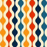 Retro seamless pattern - colorful nostalgic background design