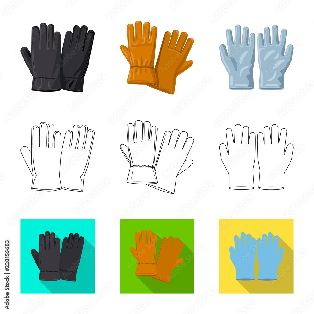 Vector illustration of glove and winter icon. Set of glove and equipment stock vector illustration. Vector illustration of glove and winter icon. Set of glove and equipment stock vector illustration.