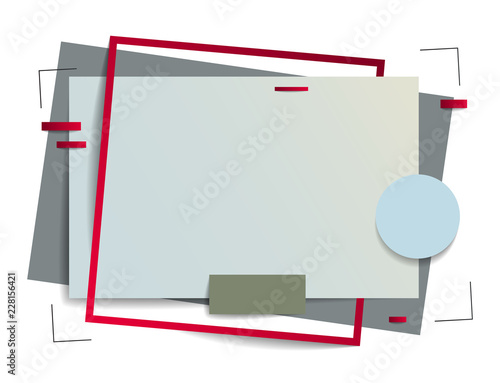 Frame with copy space for text design template, flyer, poster, card, banner, advertising layout, moderate colors and geometric shapes vector modern style paper cut 3d illustration.