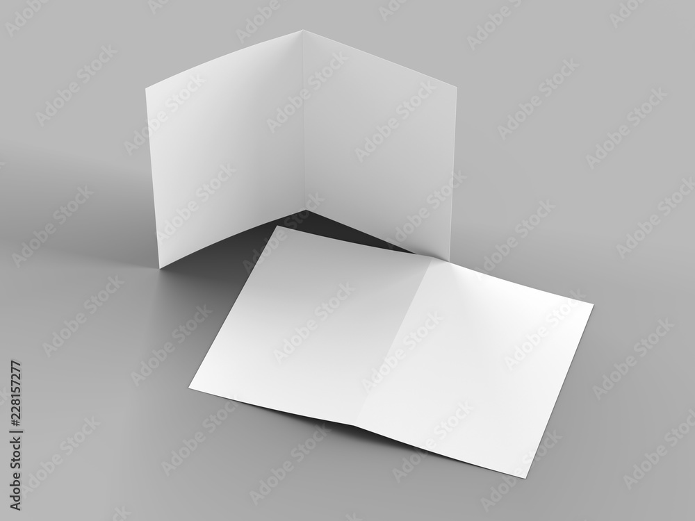 open fold brochure mock up - 3d illustartion open fold brochure mock up - 3d illustartion