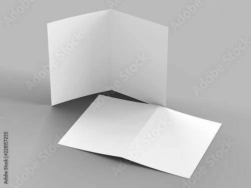 open fold brochure mock up - 3d illustartion 