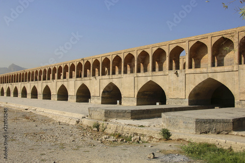 The historical Siosepol bridge or Allahverdi Khan bridge in Isfahan, Iran, Middle East