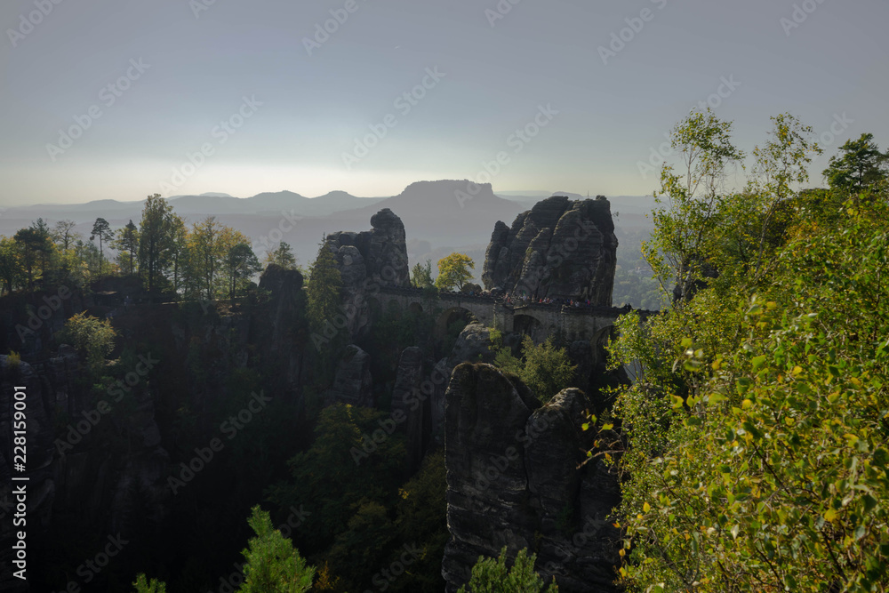 Saxony Bastei Mountains national park nature panorama