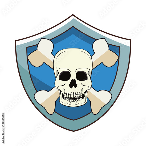 Danger skull shield