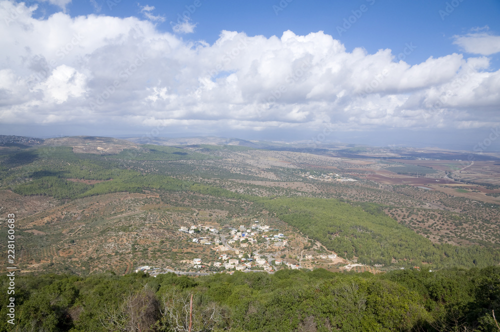 Nazareth mountains and mount Tavor (Tabor)