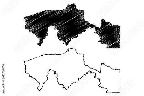 Tabasco (United Mexican States, Mexico, federal republic) map vector illustration, scribble sketch Free and Sovereign State of Tabasco map