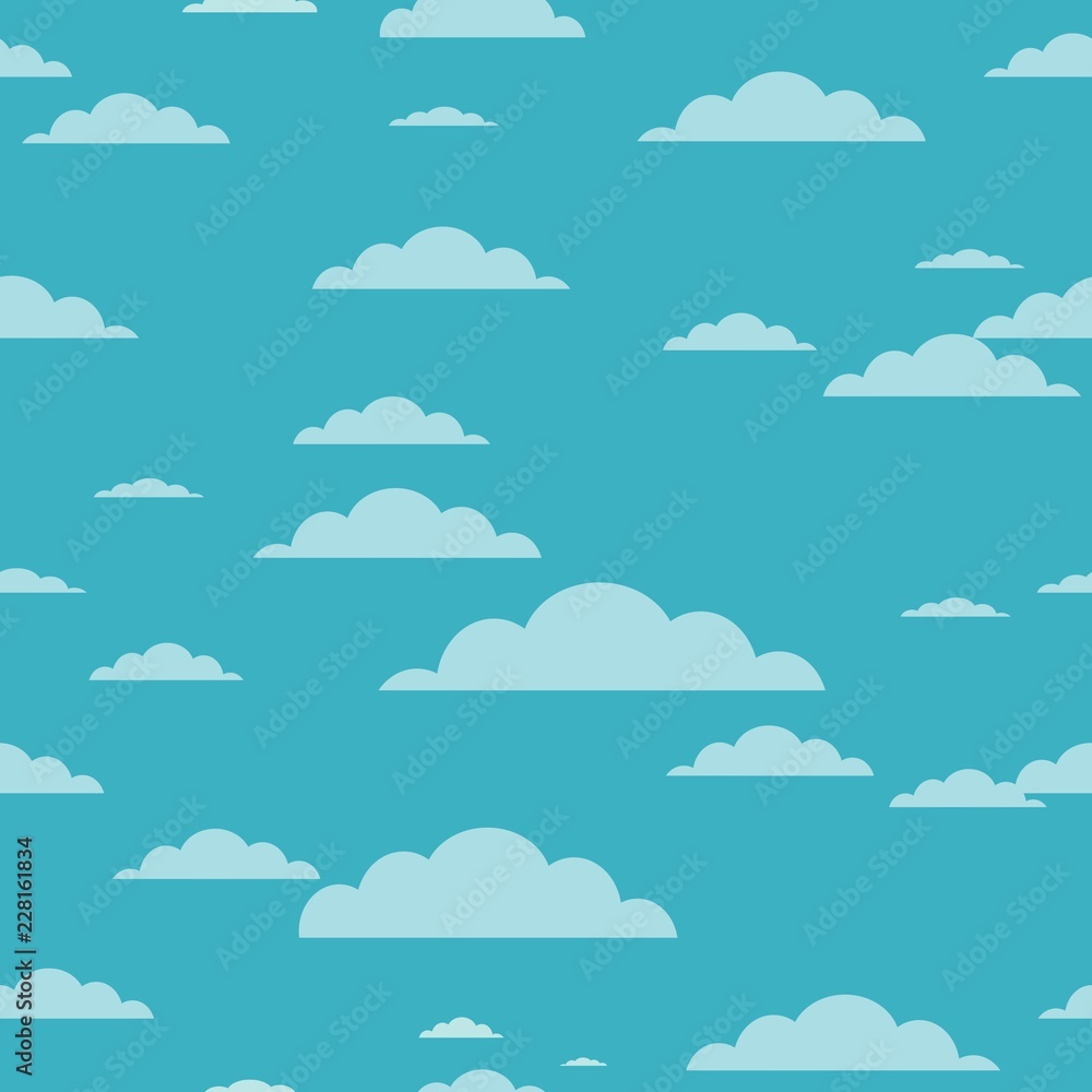 Clouds background - seamless cloud texture vector illustration.