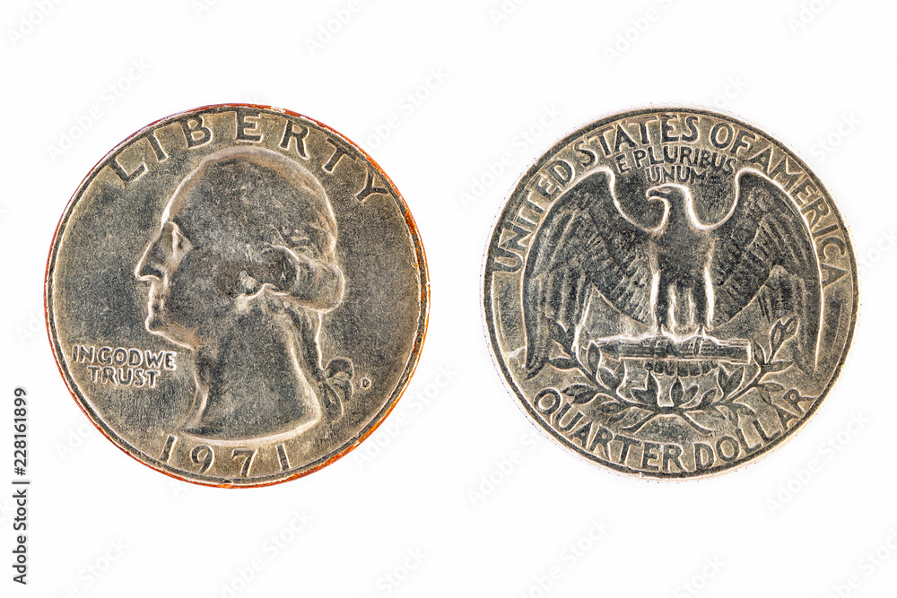 Old America quarter dollar coins through the use of trading for so long, but still beautiful. Old America quarter dollar coins through the use of trading for so long, but still beautiful.