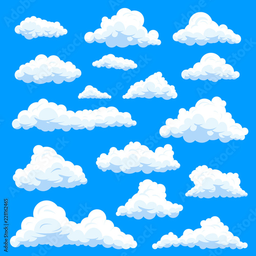 Set of isolated eddy or clouds at sky