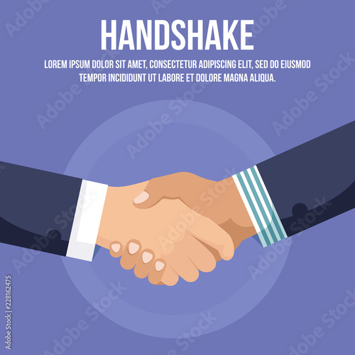 Businessman handshaking or handclasp, hand shake