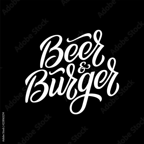 Beer and burger pub emblem. Vector illustration