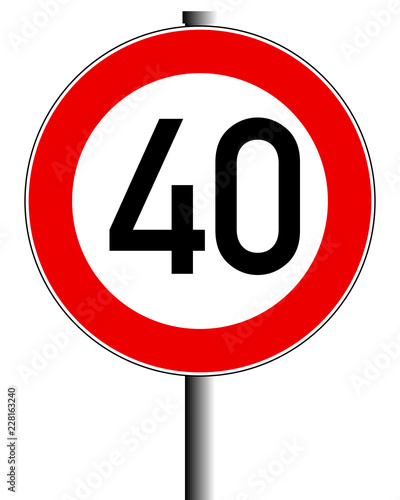 Schild 40 Km/h