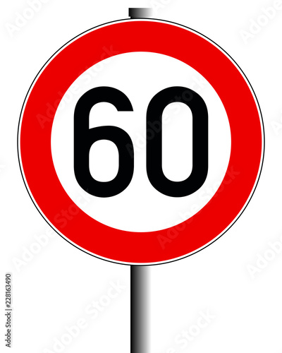 Schild 60 Km/h