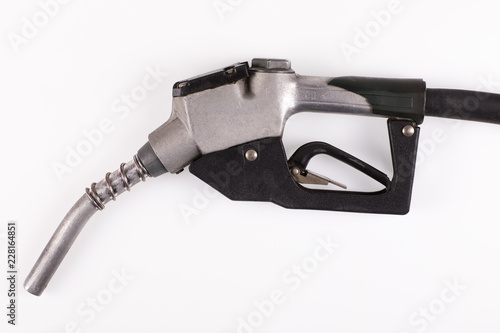 gun for fuel on white isolated background