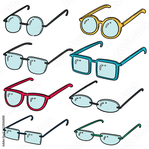 vector set of eyeglasses