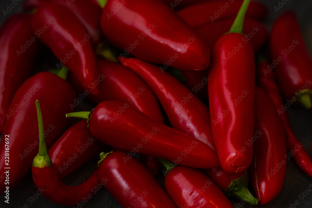 Red hot pepper, close-up, background