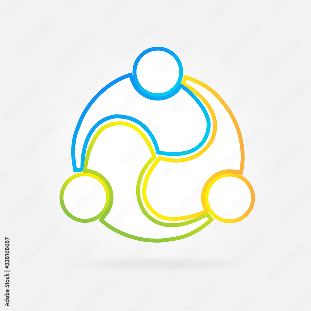 Logo teamwork unity business people icon vector Logo teamwork unity business people icon vector