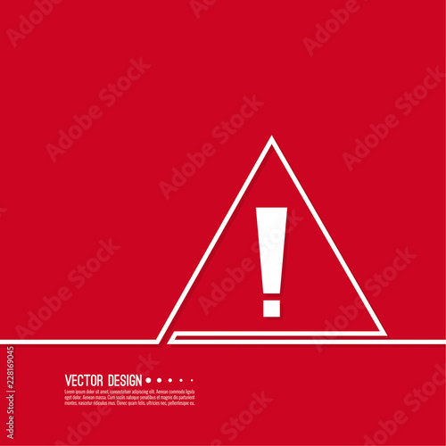 Exclamation mark icon. Attention sign. Hazard warning symbol in red background. vector