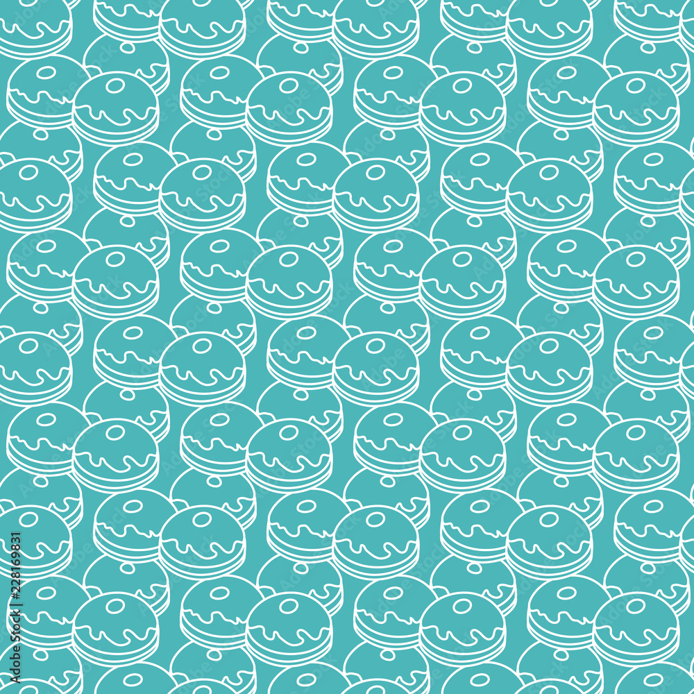 Pattern with donuts, popular food for Chanukah. Pattern with donuts, popular food for Chanukah.