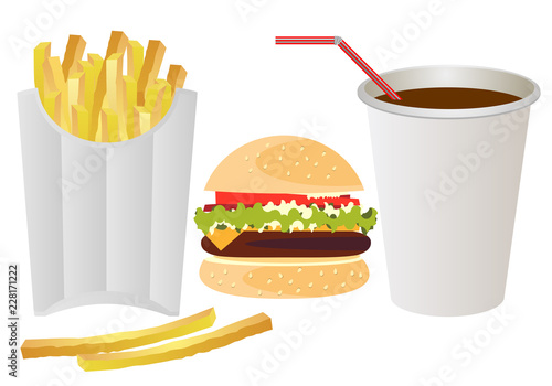 fast food on white background vector eps 10
