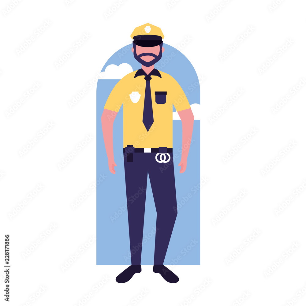 policeman character work profession labor
