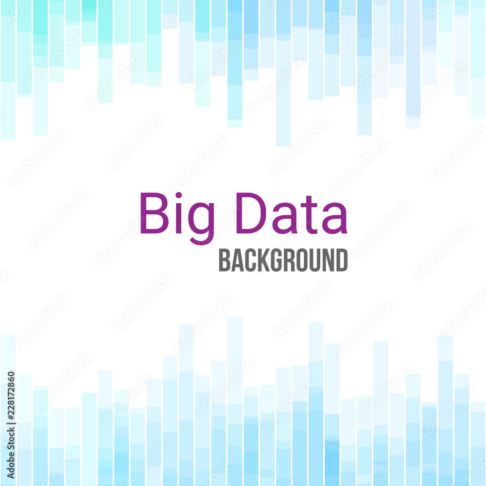 Big Data charts. Blue and white abstract geometric business background