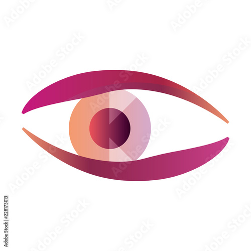 human eye isometric on white background