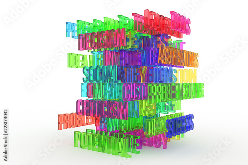 Potential  business conceptual colorful 3D rendered words. Message  artwork  caption   wallpaper.