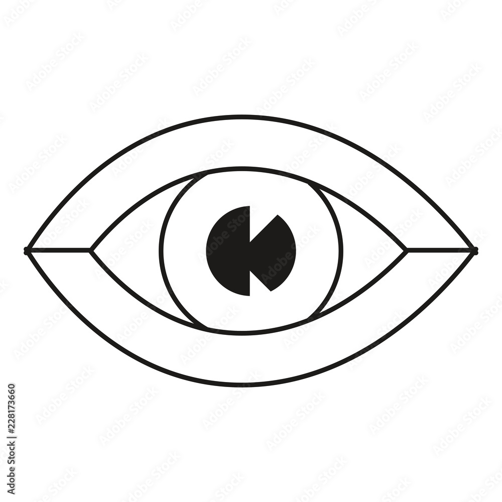 human eye isometric on white background human eye isometric on white background