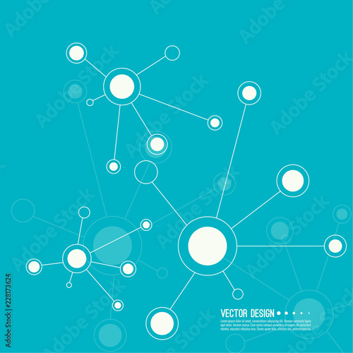 Virtual abstract vector background with particle, molecule structure. 