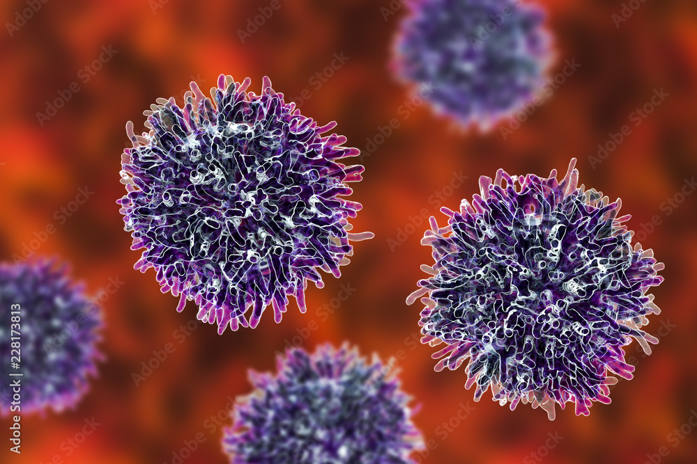 Thyroid cancer cells, 3D illustration. Malignant tumor cells of thyroid gland Thyroid cancer cells, 3D illustration. Malignant tumor cells of thyroid gland