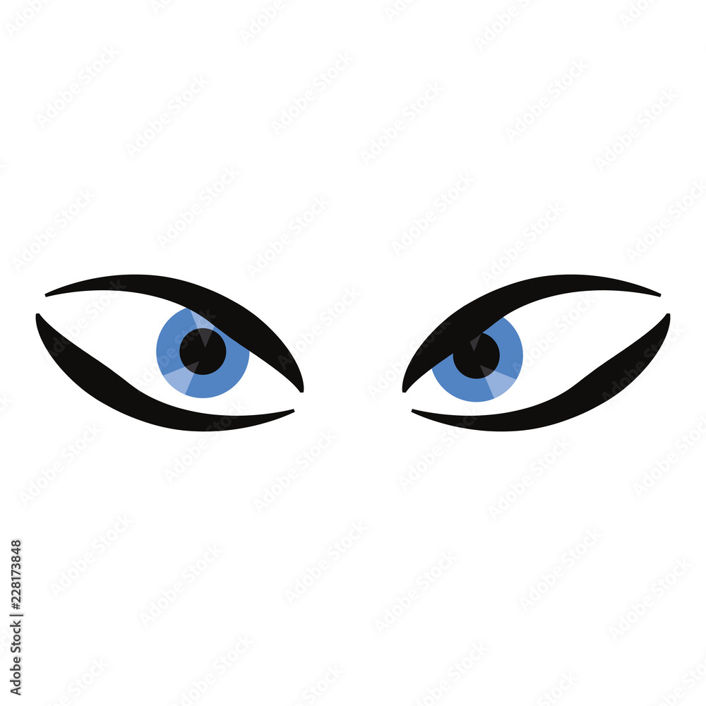 eyes expression on white background