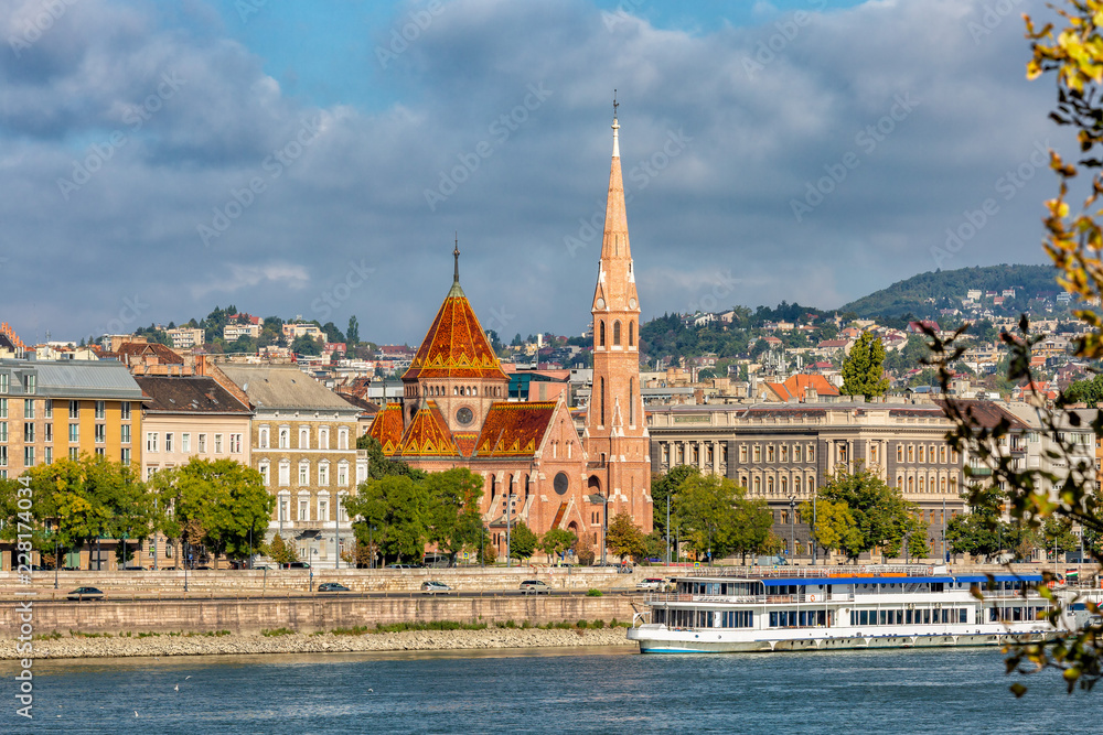 Buda coast of the Danube in Budapest.