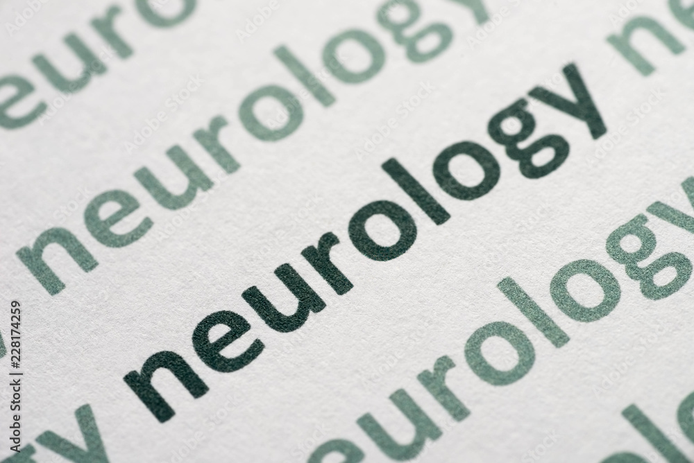 word neurology printed on paper macro word neurology printed on paper macro