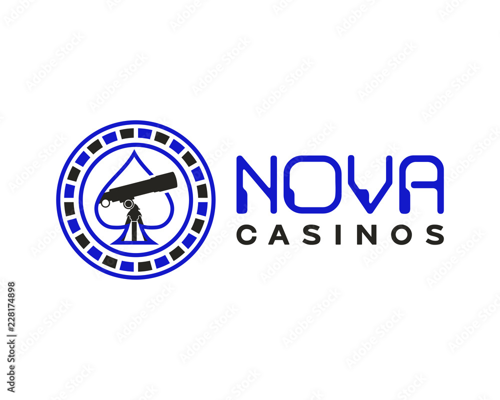 Vector Nova Telescope and Spade in the Coin Casinos Sign Symbol Company Logo Template Design Inspiration Vector Nova Telescope and Spade in the Coin Casinos Sign Symbol Company Logo Template Design Inspiration