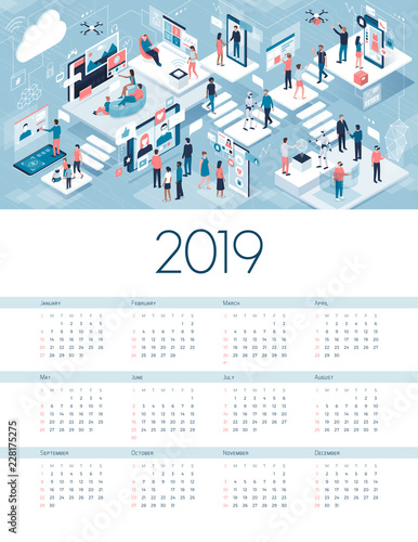 Blockchain of things calendar 2019