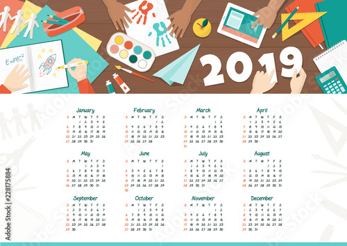 Creative kids at school calendar 2019