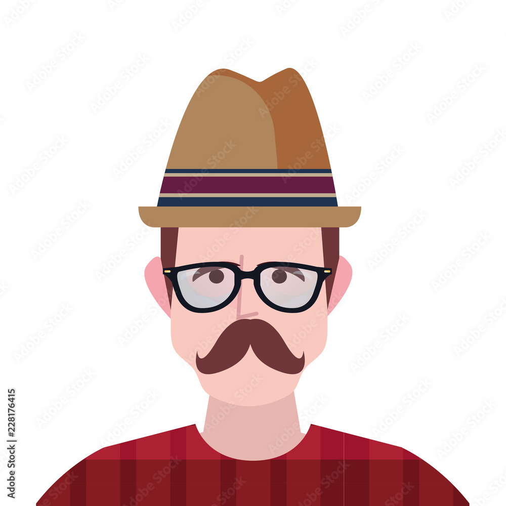 hipster man portrait with hat