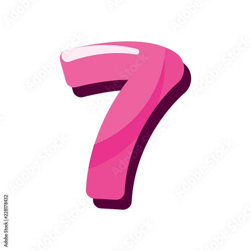 candy font pink number seven