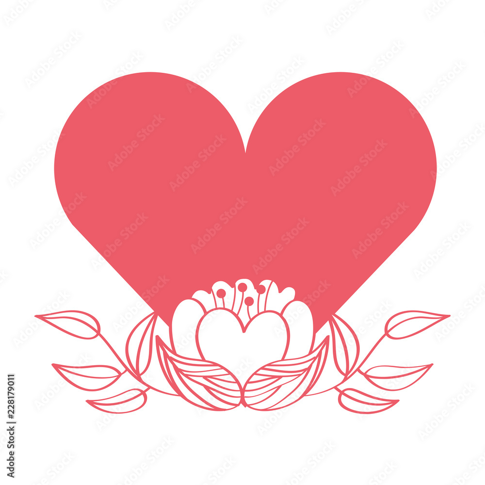 love heart flowers decoration romantic